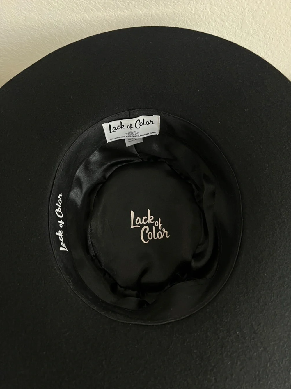 Lack of Color Celestial Boater Black Wool Hat Gold Conchos M 57cm
